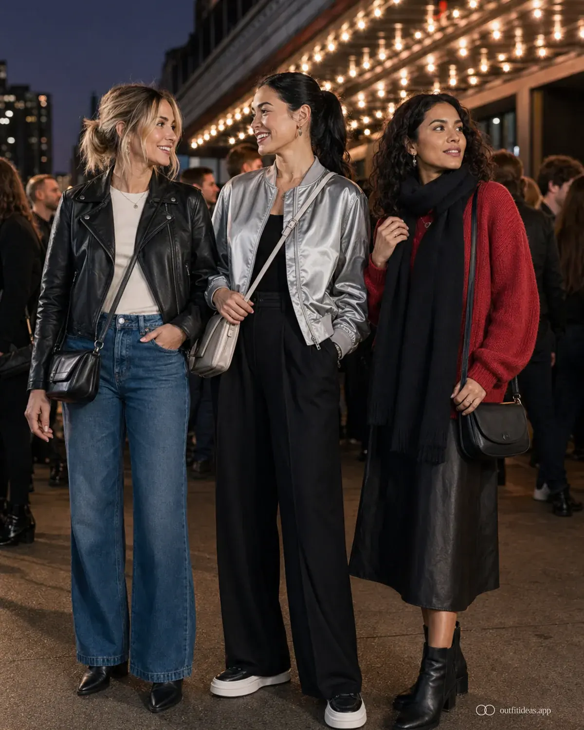 90s outfit ideas hero image with a complete outfit, practical shoes, and scene-ready accessories