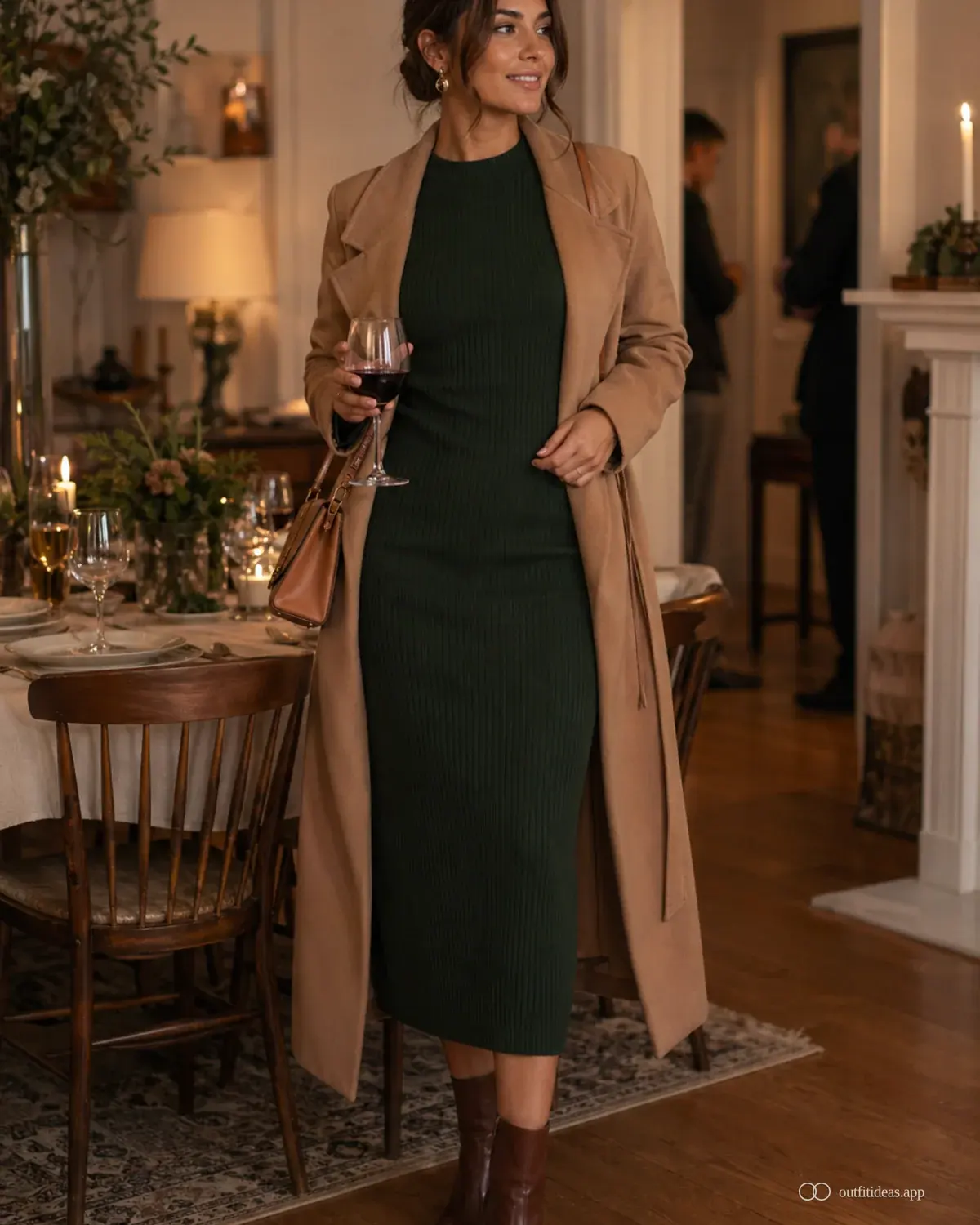 dinner party outfit ideas layered day with a complete outfit, practical shoes, and scene-ready accessories