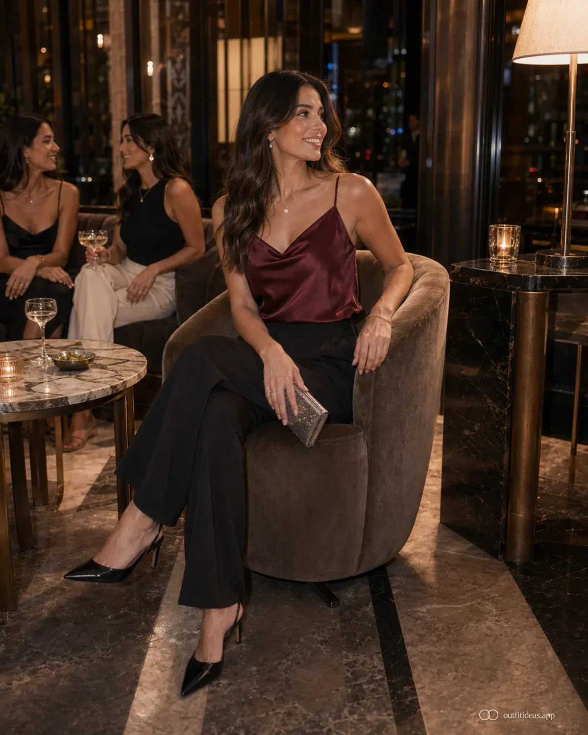 looks para una noche entre amigas: plan según clima con conjunto completo, zapatos prácticos y accesorios pensados para la escena