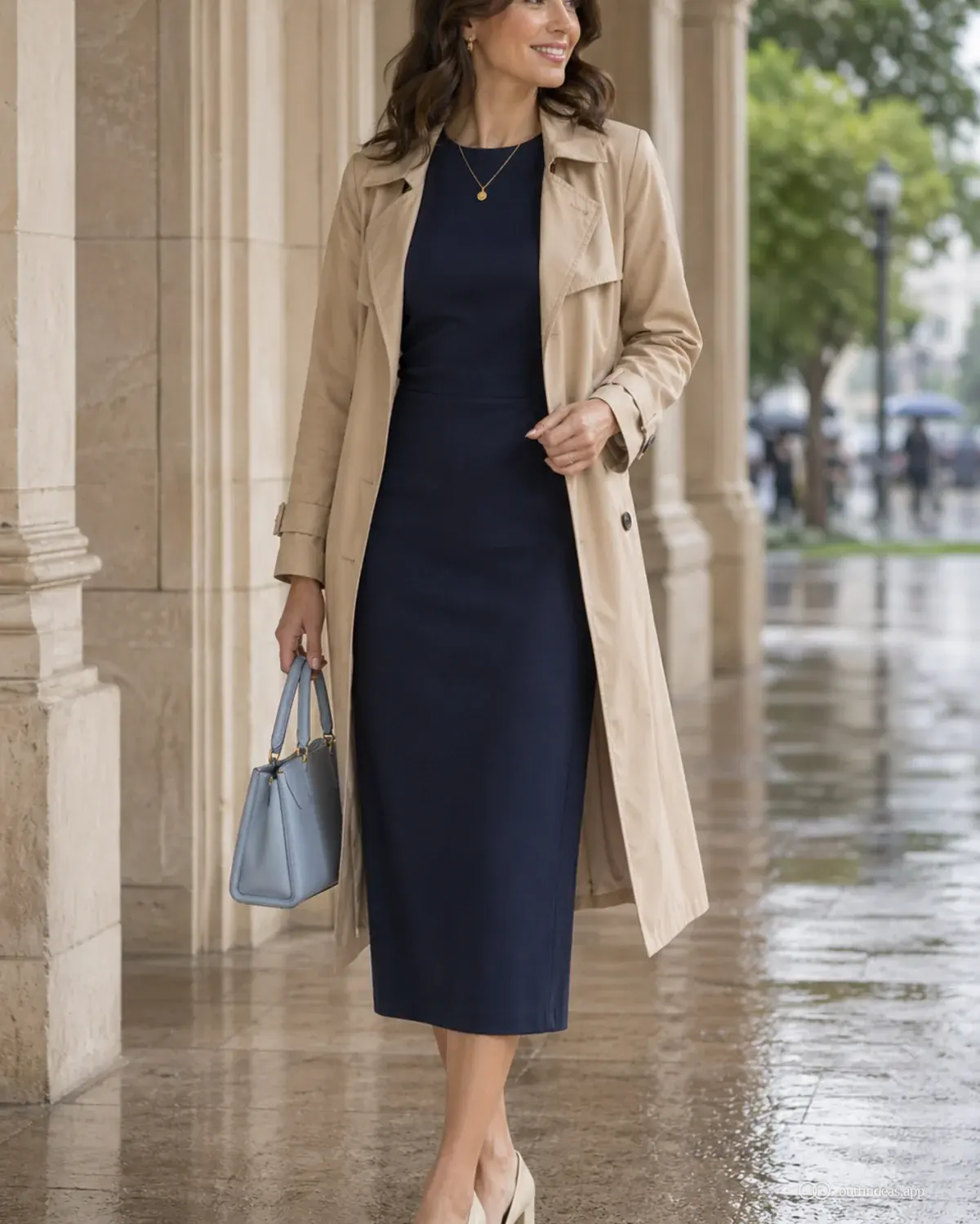graduation guest outfit ideas weather plan with a complete outfit, practical shoes, and scene-ready accessories