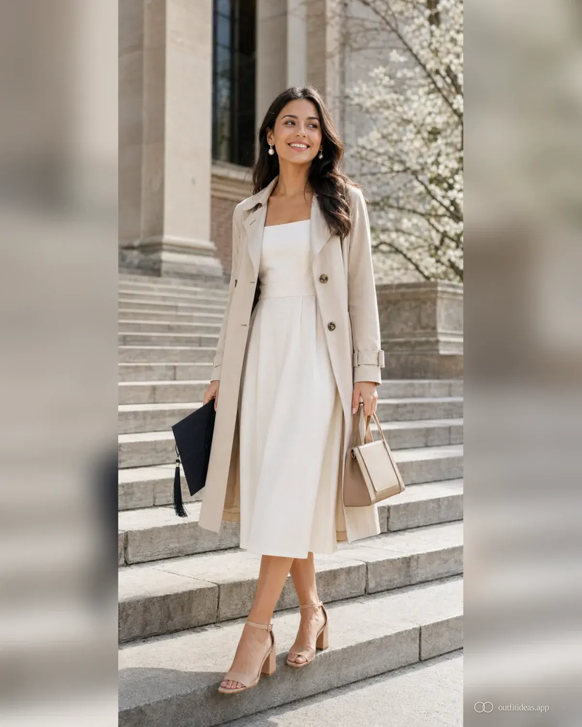 graduation outfit ideas のメイン画像。全身コーデ、歩きやすい靴、場面に合う小物を含む