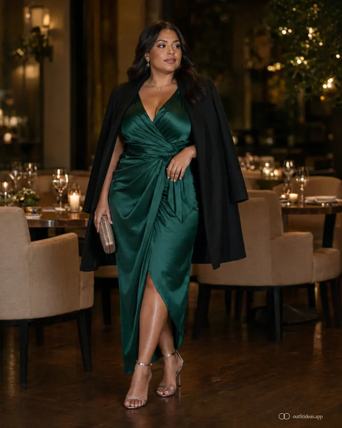 looks de fiestas: fórmula pulida con conjunto completo, zapatos prácticos y accesorios pensados para la escena
