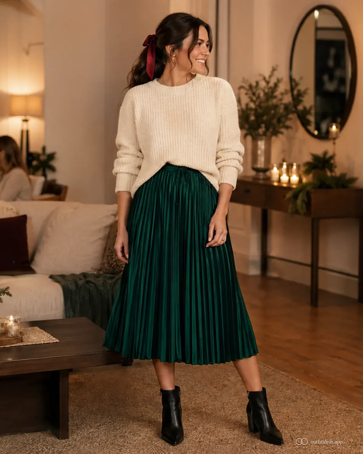 looks de fiestas: look apto para el clima con conjunto completo, zapatos prácticos y accesorios pensados para la escena