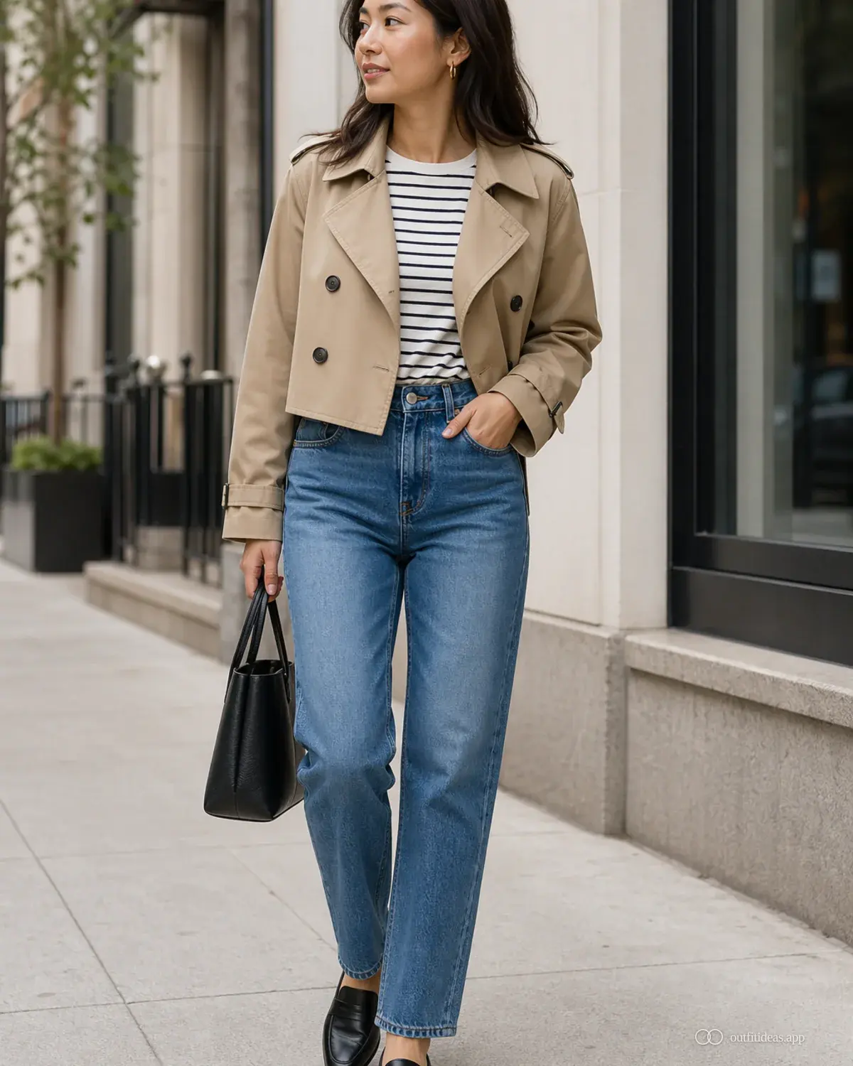 Outfit-Ideen für Frauen wetterfester Look mit komplettem Outfit, praktischen Schuhen und passenden Accessoires