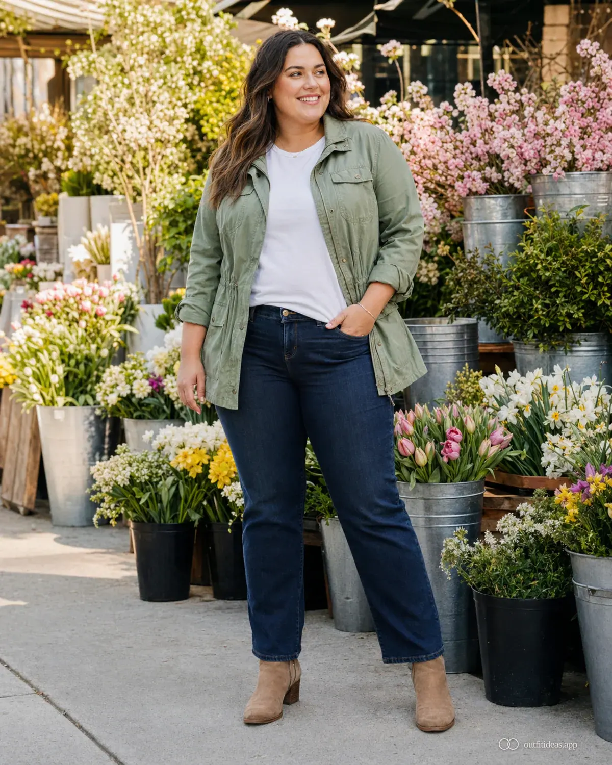 looks de primavera: look de contraste suave con conjunto completo, zapatos prácticos y accesorios pensados para la escena