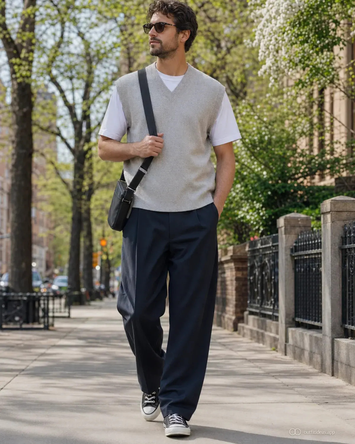 looks de primavera: look fácil de repetir con conjunto completo, zapatos prácticos y accesorios pensados para la escena