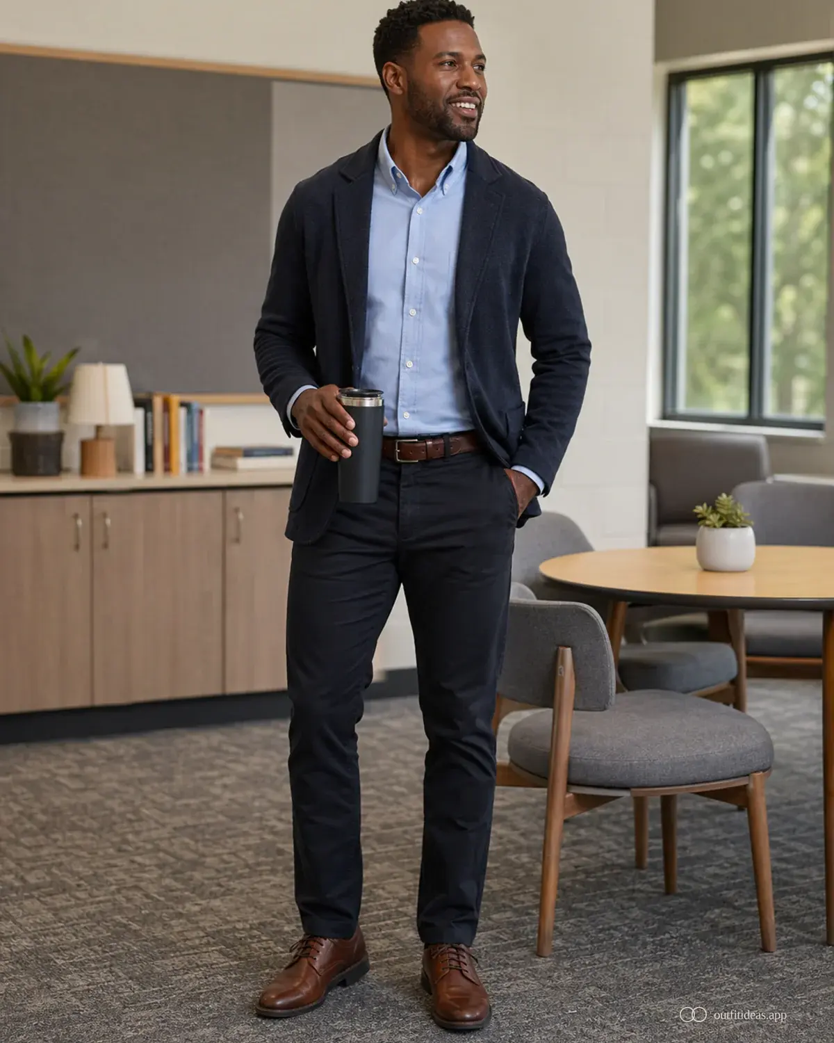 Outfit-Ideen für Lehrerinnen weicher Kontrastlook mit komplettem Outfit, praktischen Schuhen und passenden Accessoires