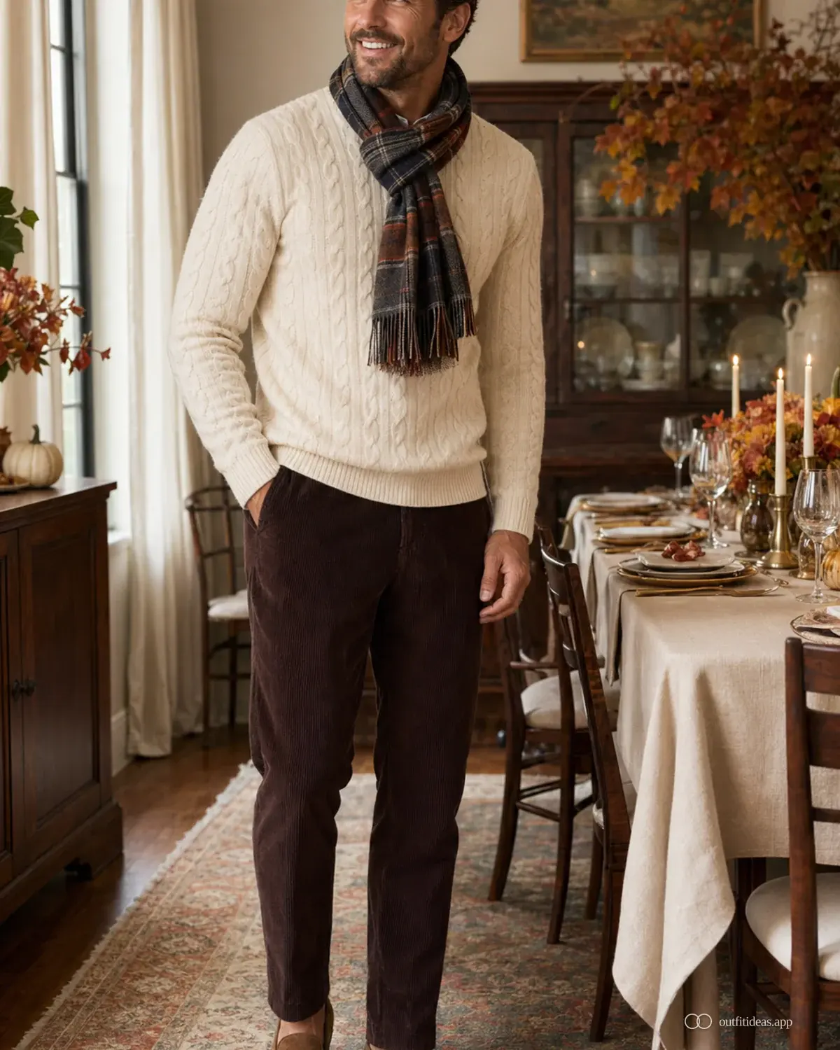 thanksgiving outfit ideas layered variant with a complete outfit, practical shoes, and scene-ready accessories