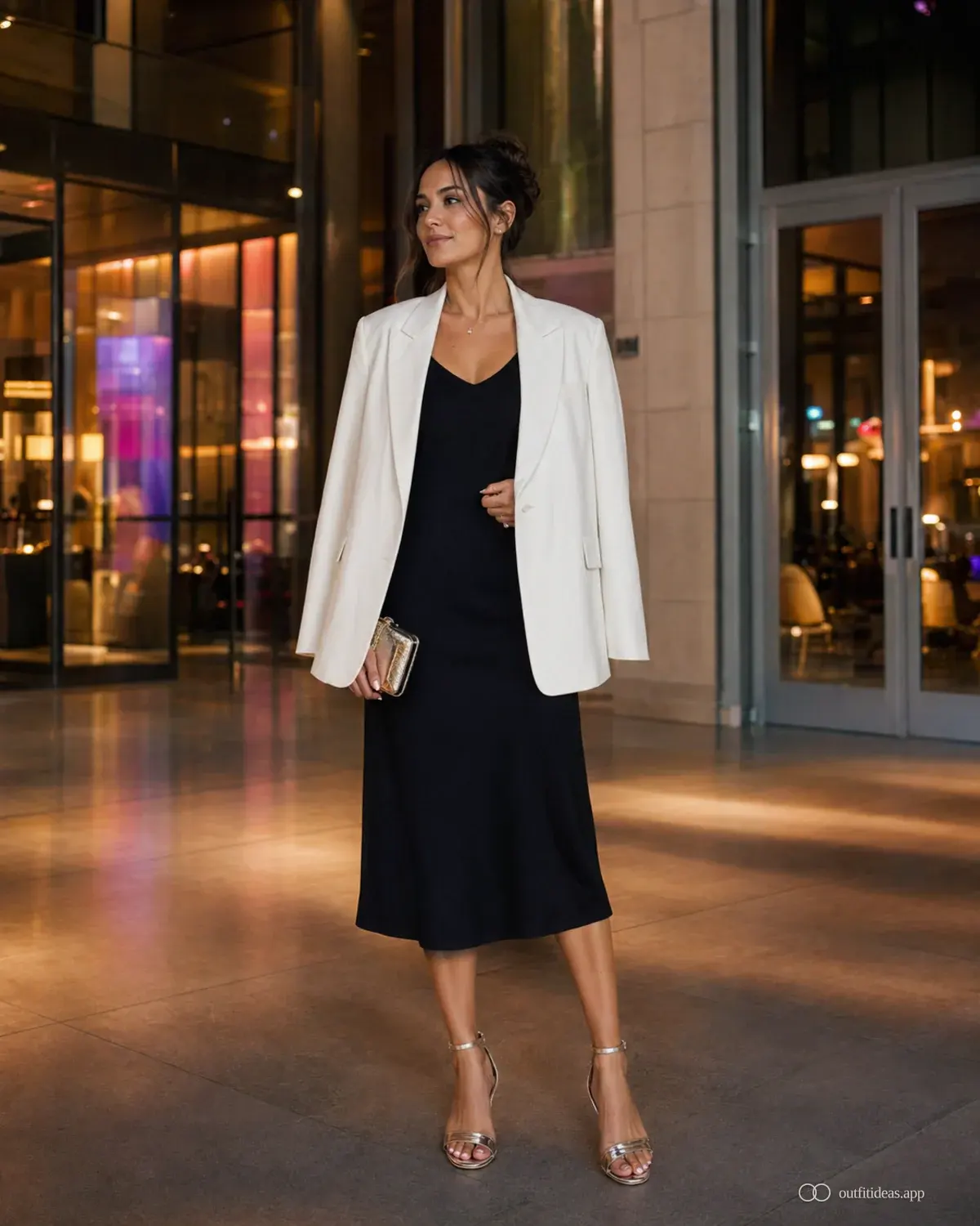 Vegas-Outfit-Ideen Kernlook mit komplettem Outfit, praktischen Schuhen und passenden Accessoires