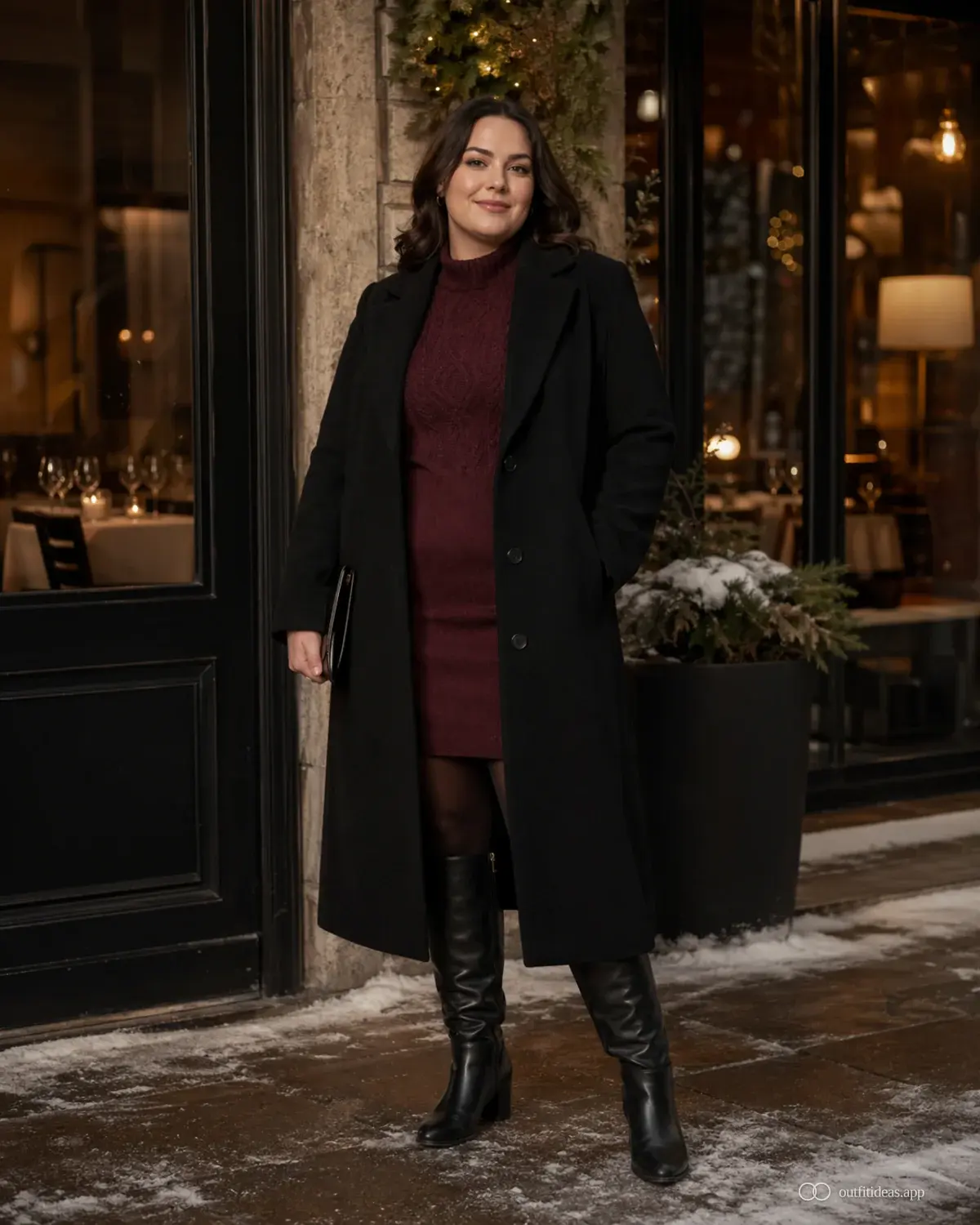 looks de invierno: look de contraste suave con estilismo completo, calzado práctico y accesorios pensados para la escena