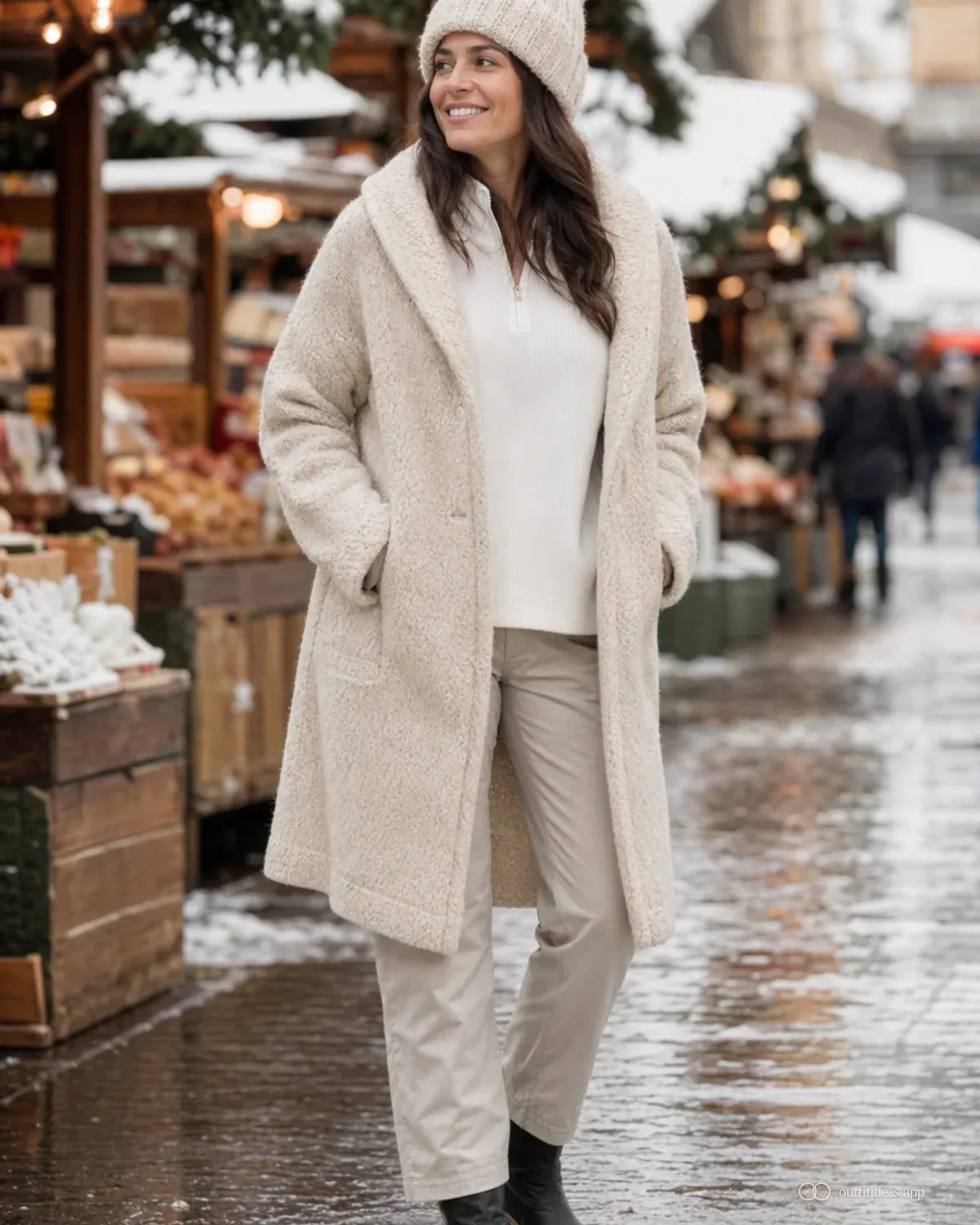looks de invierno: look fácil de día con estilismo completo, calzado práctico y accesorios pensados para la escena