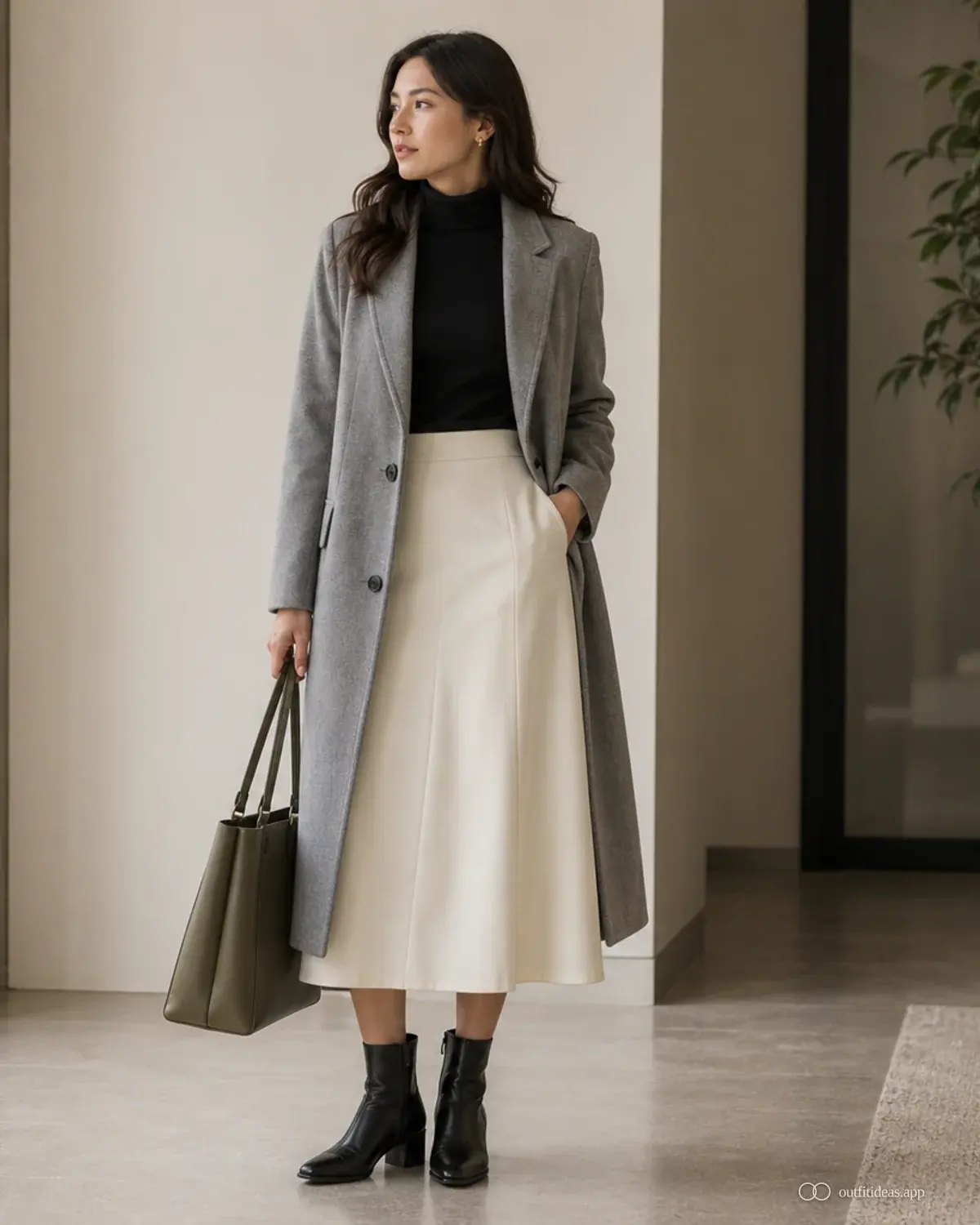 work outfit ideas soft contrast with a complete outfit, practical shoes, and scene-ready accessories
