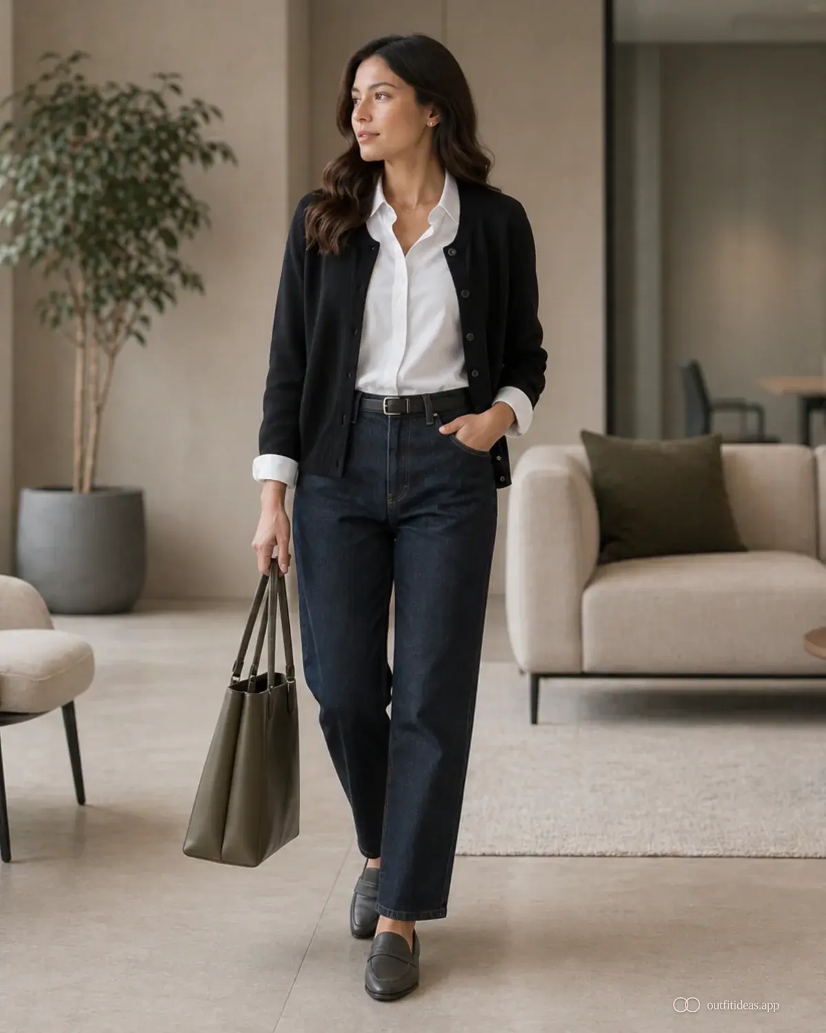 work outfit ideas repeat outfit with a complete outfit, practical shoes, and scene-ready accessories